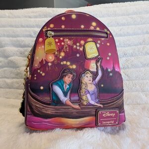 Loungefly Disney Tangled Rapunzel & Flynn Boat Scene Mini Backpack NWOT